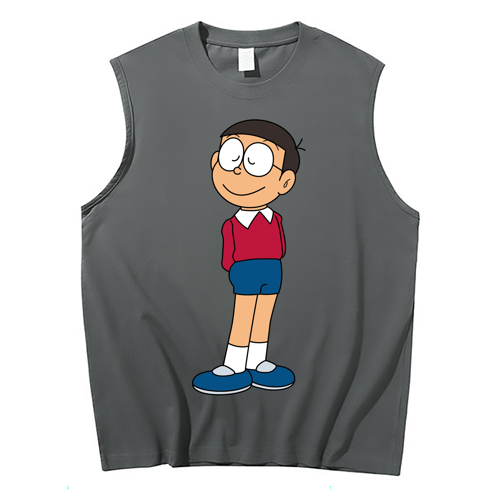 （画像用） ドラえもん 野比 のび太 Doraemon Nobita Nobi コットン100％タンクトップ（フロントプリント）